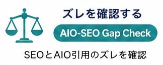 AIO-SEO Gap CheckはSEO表示とAI Overview引用のズレを確認するサービス