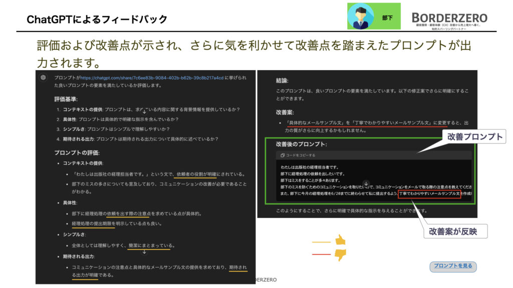 ChatGPTのフィードバック